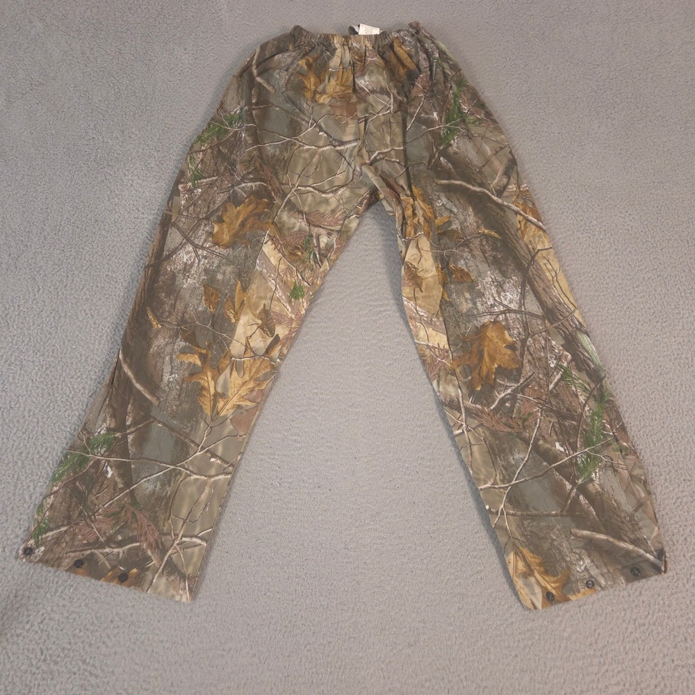 Gander Mountain Pants Mens Medium Camo Straight PVC Waterproof Woodland Hunting